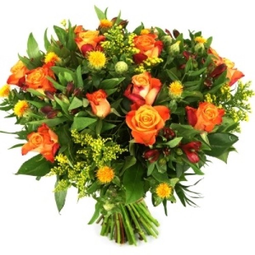 Dear father (Dear father bouquet including red/orange roses + flowers)